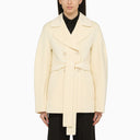 Sportmax Short Double Breasted Vanilla Wool And Cashmere Coat