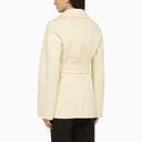 Sportmax Short Double Breasted Vanilla Wool And Cashmere Coat