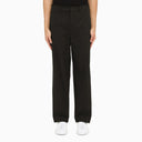 Department 5 Black Wool Baggy Trousers - Balardi