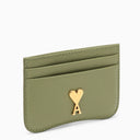 Ami Paris Olive Green Leather Paris Paris Card Case