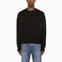 Ami Paris Black Ami De Coeur Crewneck Sweatshirt - Balardi