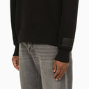 Ami Paris Black Crewneck Sweatshirt con patch