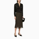 Gonna midi viscosa nera e beige