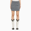 Loulou Studio Blue Suede Mini Skirt - Balardi