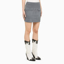 Loulou Studio Blue Suede Mini Skirt - Balardi