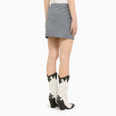 Loulou Studio Blue Suede Mini Skirt - Balardi