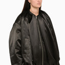 We11done Black Satin Bomber Jacket - Balardi