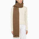 A.P.C. Ambroise Brodée Beige Virgin Wool Scarf