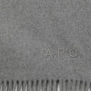 A.P.C. Ambroise Brodée Grey Virgin Wool Scarf