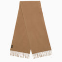 A.P.C. Ambroise Brodée Beige Virgin Wool Scarf