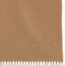 A.P.C. Ambroise Brodée Beige Virgin Wool Scarf