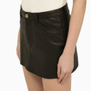 Mini gonna in pelle nera etro