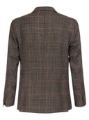 Tagliatore Wolle, Seide und Leinenjacke mit Tartan -Muster