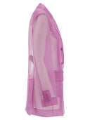 Max Mara Negra Silk Organza Blazer a doppio petto