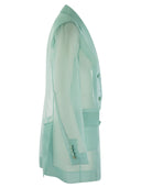 Max Mara Negrar Silk Organza Double Breasted Blazer