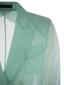 Max Mara Negrar Silk Organza Double Breasted Blazer