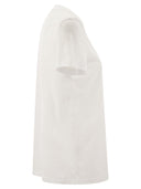 Max Mara Taverna Cotton T Shirt With Frontal Embroidery
