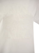 Max Mara Taverna Cotton T Shirt With Frontal Embroidery