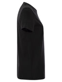 Max Mara Taverna Cotton T Shirt With Frontal Embroidery