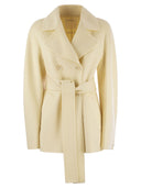 Sportmax umano short cashmere miscela vestito cappotto