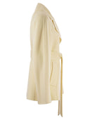 Sportmax umano short cashmere miscela vestito cappotto