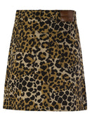 Fin de semana max mara nadir mini falda de algodón estampado