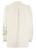 Weekend Max Mara Carnia Linen Cloth Shirt With Embroidery
