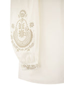 Weekend Max Mara Carnia Linen Cloth Shirt With Embroidery