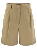 Weekend Max Mara Ecuba Cotton And Linen Bermuda Shorts
