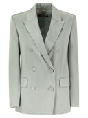 Max Mara Studio Teiera Double Breasted Blazer In Envers Satin