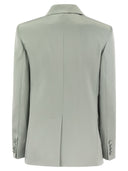 Max Mara Studio Teiera Double Breasted Blazer In Envers Satin