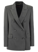 Max Mara Studio Teiera Double Breasted Blazer In Envers Satin