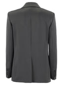 Max Mara Studio Teiera Double Breasted Blazer In Envers Satin