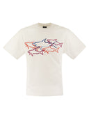 Paul & Shark Cotton T Shirt With Shark Print