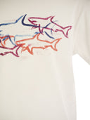 Paul & Shark Cotton T Shirt With Shark Print