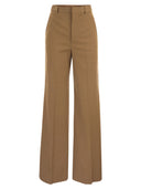 Red Valentino Wide Trousers In Viscose And Wool