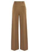 Red Valentino Wide Trousers In Viscose And Wool