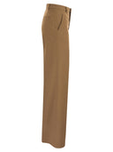 Red Valentino Wide Trousers In Viscose And Wool