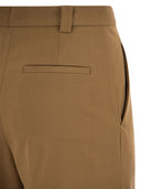 Red Valentino Wide Trousers In Viscose And Wool