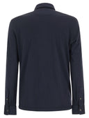 Fedeli Vijf katoenen poloshirt met lange mouwen