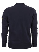 Tricot à cou au cou mélange en laine de laine de l'île en pierre