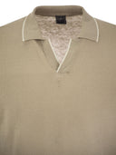 Fedeli Polo Shirt con colletto aperto in lino e cotone