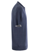 Fedeli Polo Shirt With Open Collar In Linen And Cotton