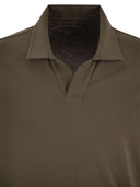 Fedeli Cotton Polo Shirt With Open Collar