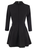 Elisabetta Franchi Robe Manteau In Double Crepe With Godet Skirt