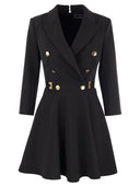 Elisabetta Franchi Robe Manteau In Double Crepe With Godet Skirt
