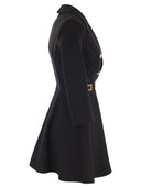 Elisabetta Franchi Robe Manteau In Double Crepe With Godet Skirt