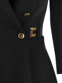 Elisabetta Franchi Robe Manteau In Double Crepe With Godet Skirt