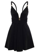 Elisabetta Franchi Mini Dress In Velvet With Cups