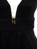 Elisabetta Franchi Mini Dress In Velvet With Cups